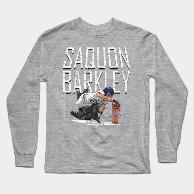 Saquon Barkley New York G Pylon Dive Long Sleeve T-Shirt by ClarityMacaws